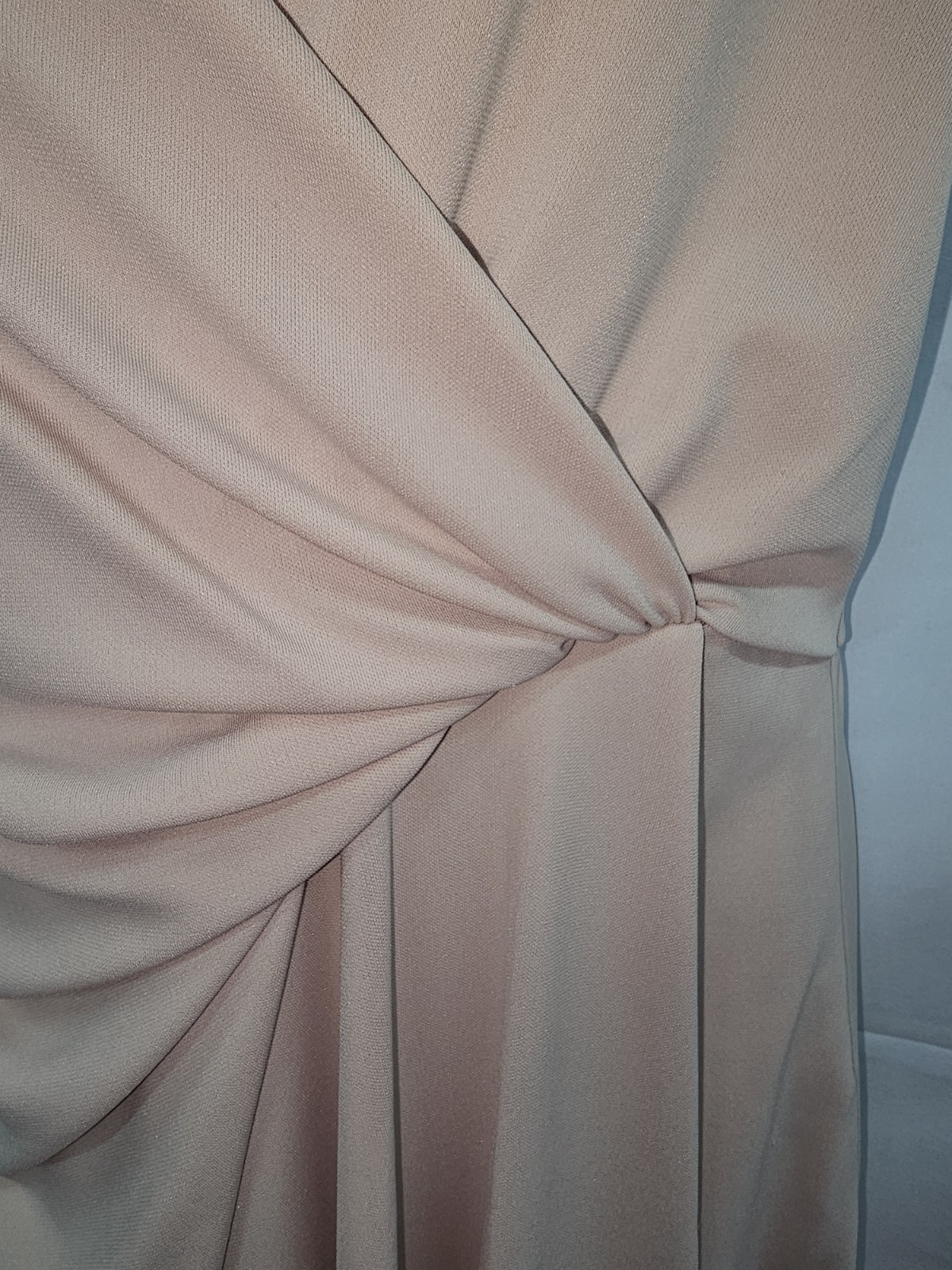 DKNY Pleated Surplice-Neck Faux-Wrap Sheath Dress In Blush Pink Size 6