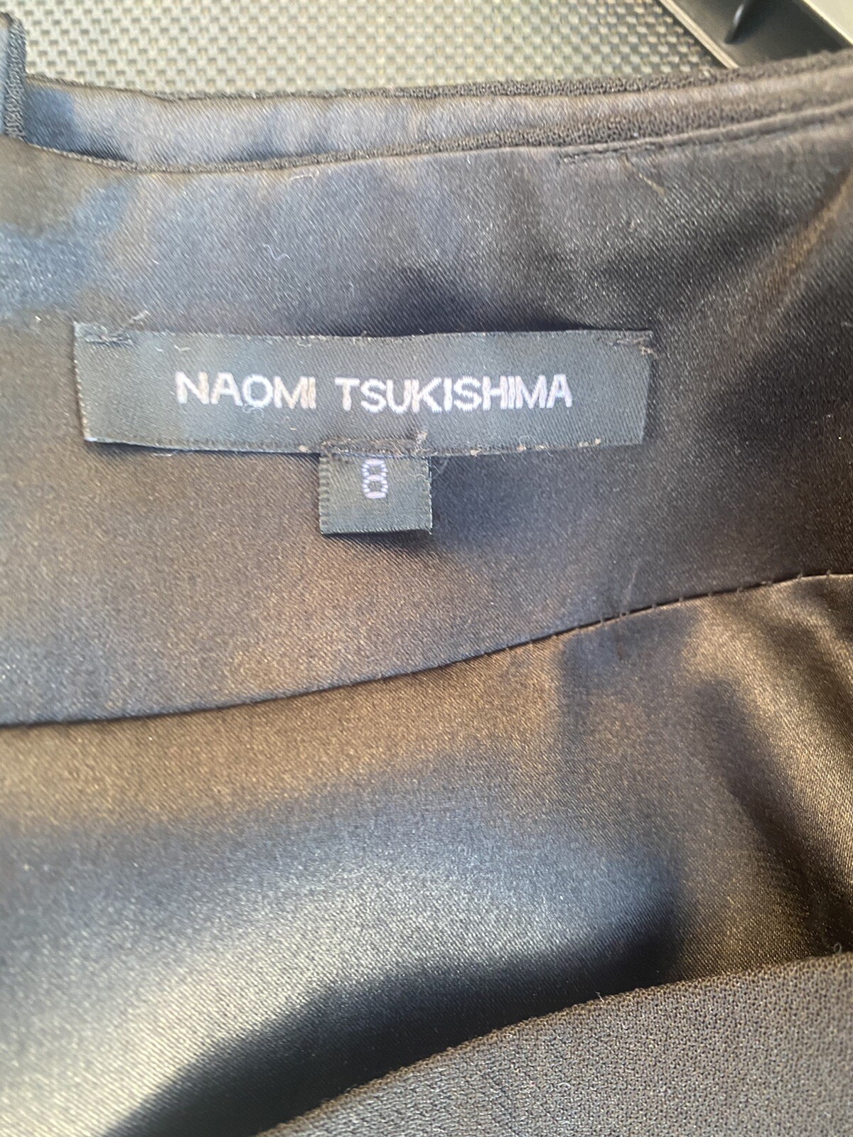 mint condt. naomi tsukishima classy black dress with unusual Layered back detail