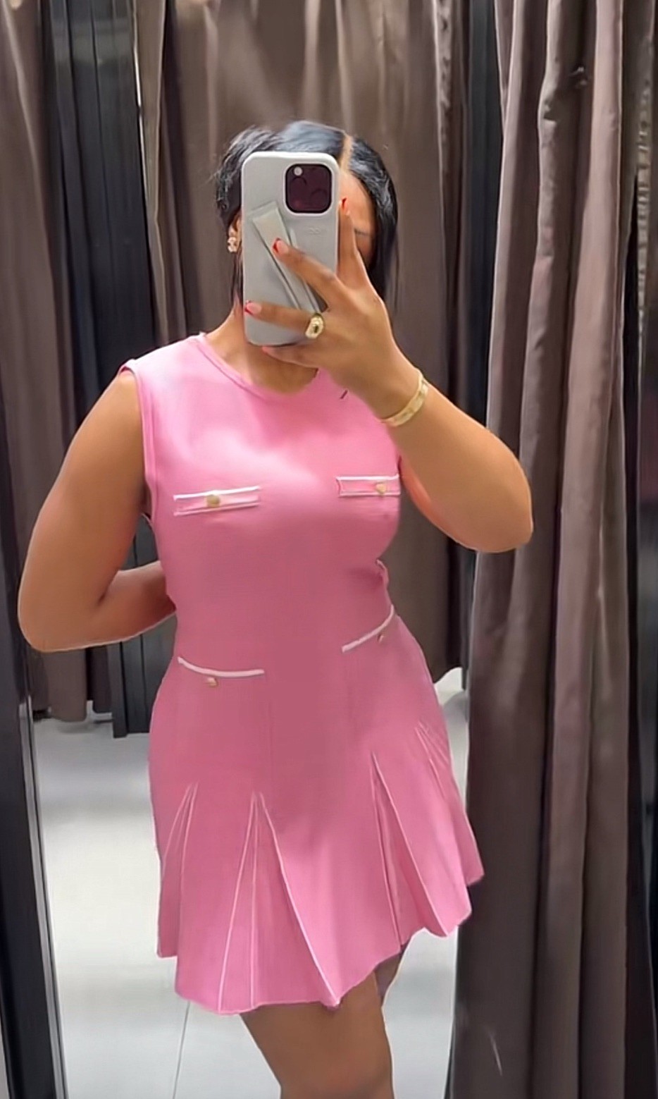 ZARA WOMAN SIZE XS,S,L SS25 MINI KNIT DRESS PINK DRESS 3859/008/620 NWT
