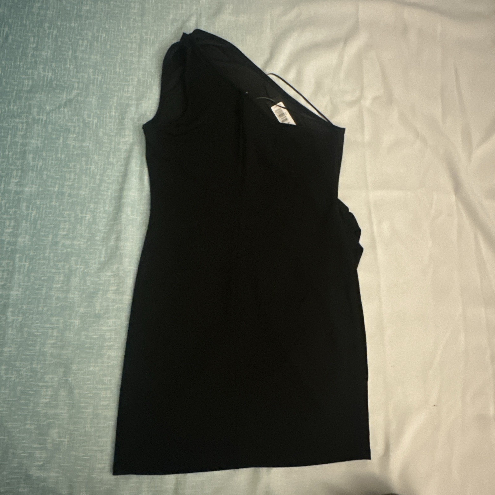 Jump Apparel Black One-Shoulder Rouched Side Dress – Size Large – NWT