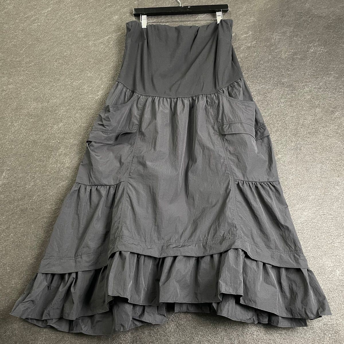 DAILY PRACTICE Strapless Drop-Waist Tiered Dress Women’s Size 2X Black