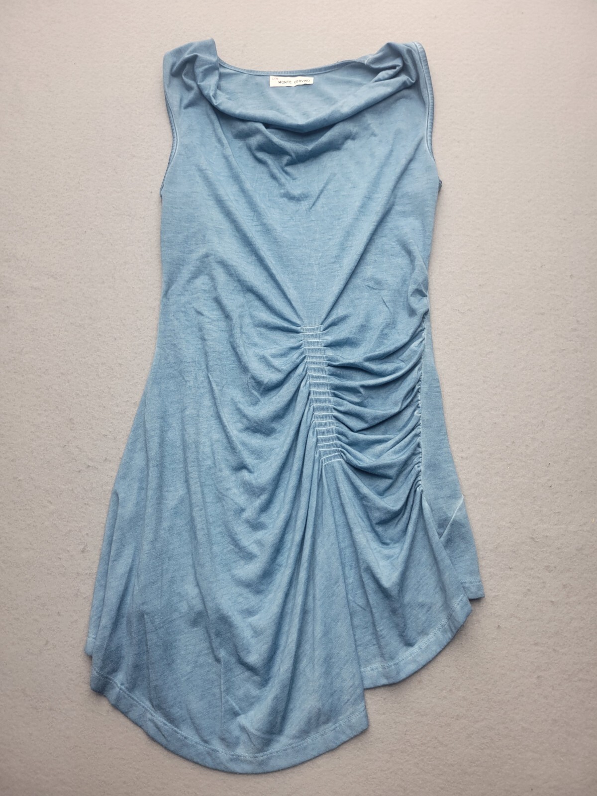 Monte Cervino Women Dress L/XL Blue T Shirt Sleeveless Short Rayon Blend Casual