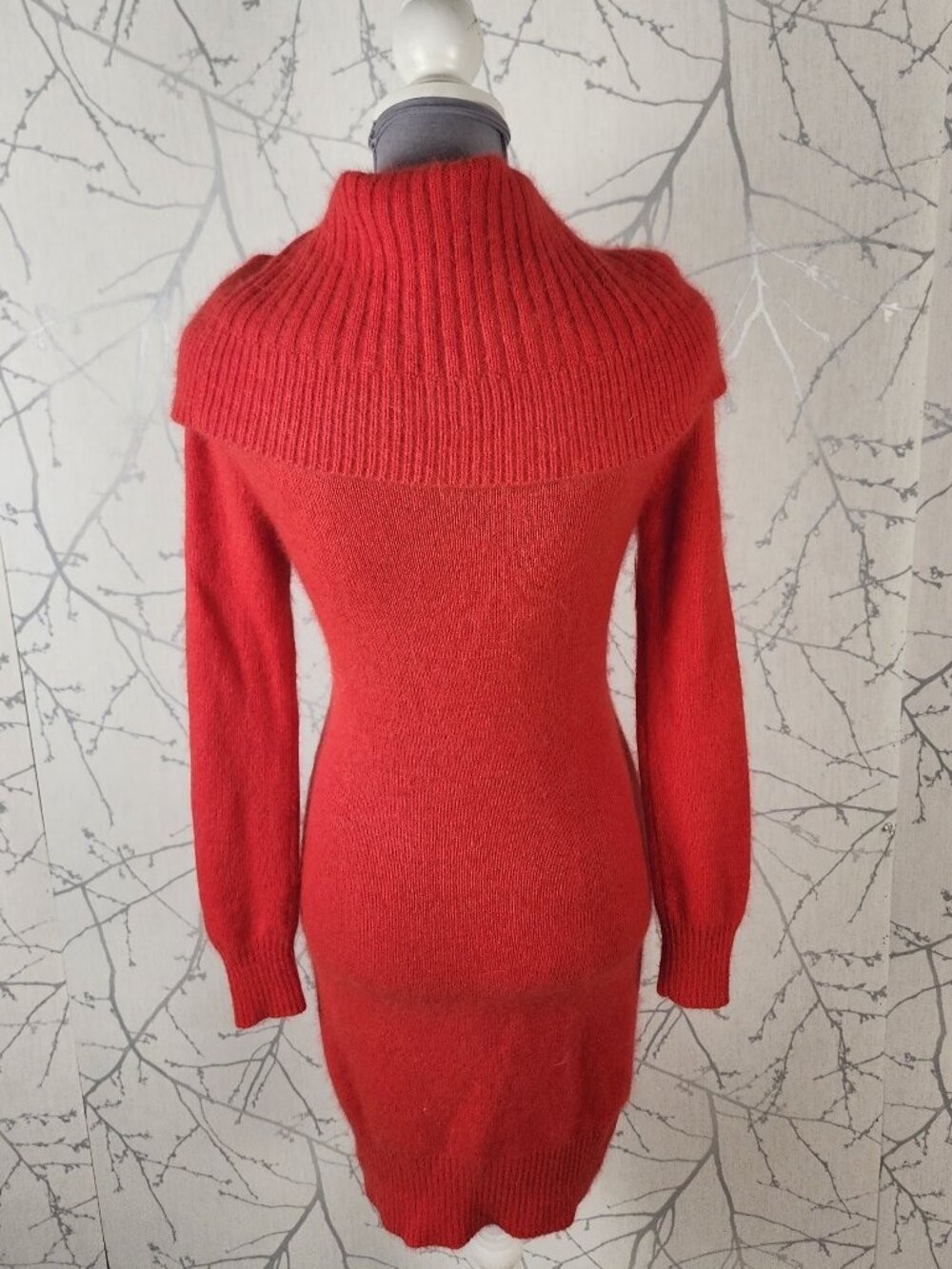 Moda International Angora Wool Blend Knit Cowl Neck Sweater Dress | Women’s S