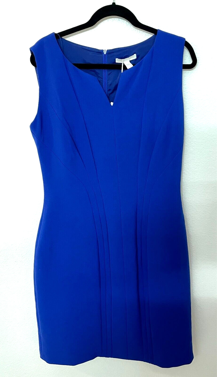 NWT Hugo Boss Daladi Sleeveless Blue Sheath Dress Size 12