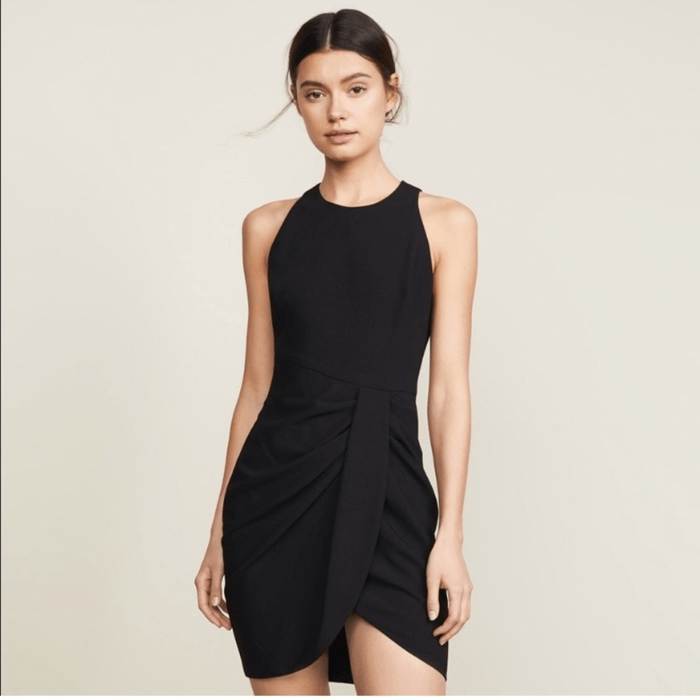 NWT Black Halo Brett Sleeveless Draped Mini Dress size 8