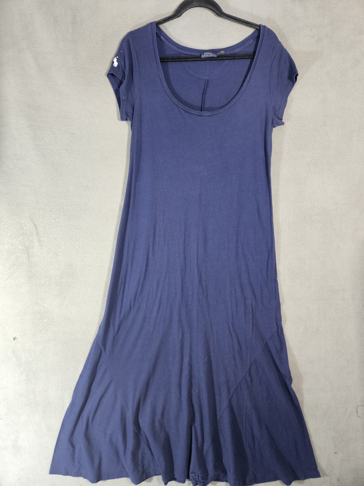 Polo Ralph Lauren T-Shirt Maxi Dress Women’s Large Navy Blue Cotton Pony Logo