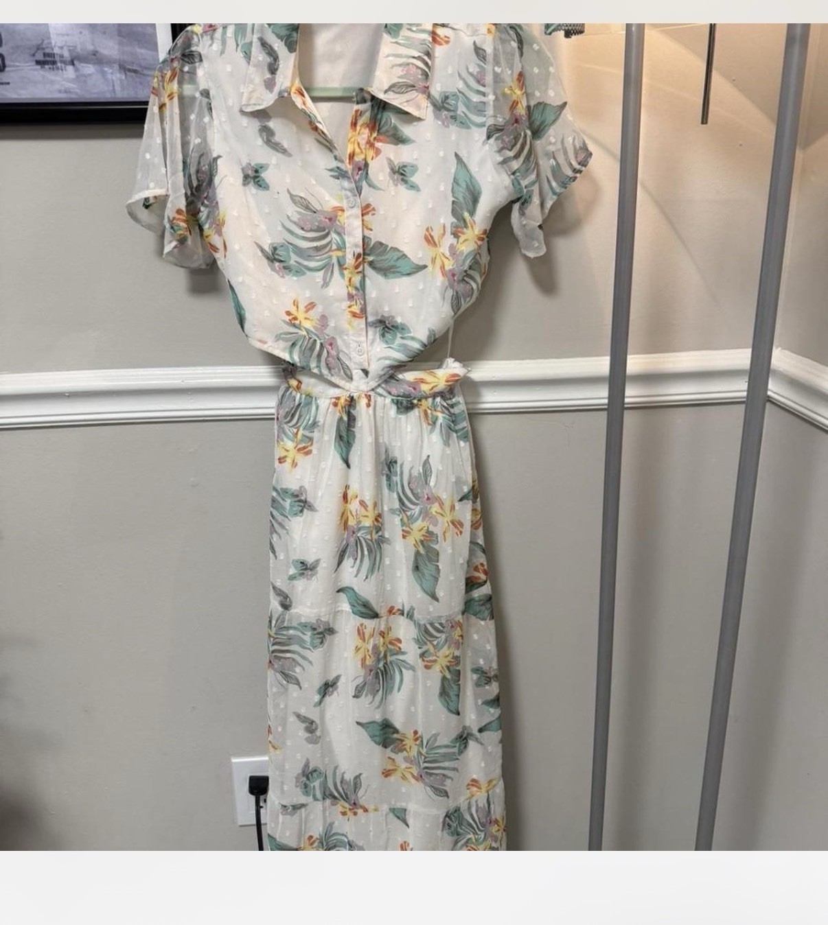 En Crème Women’s Summer Short Sleeve Dress Long Size S
