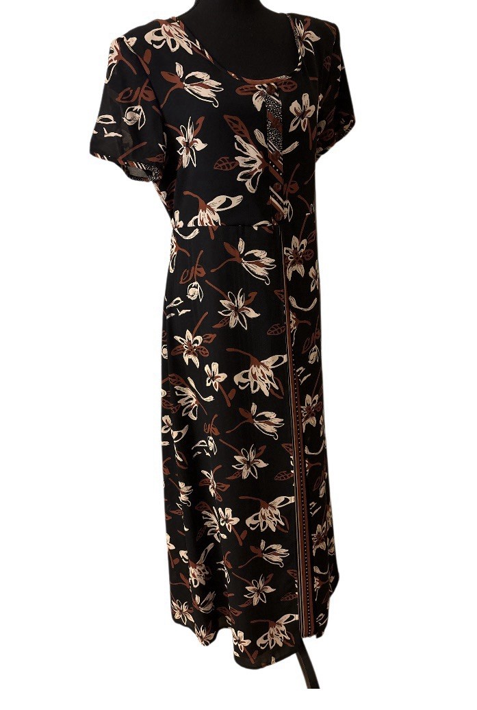 Vtg 80’s Betsy Lauren LOVELY Multi Floral Tapestry Detail Button Zip Dress 10
