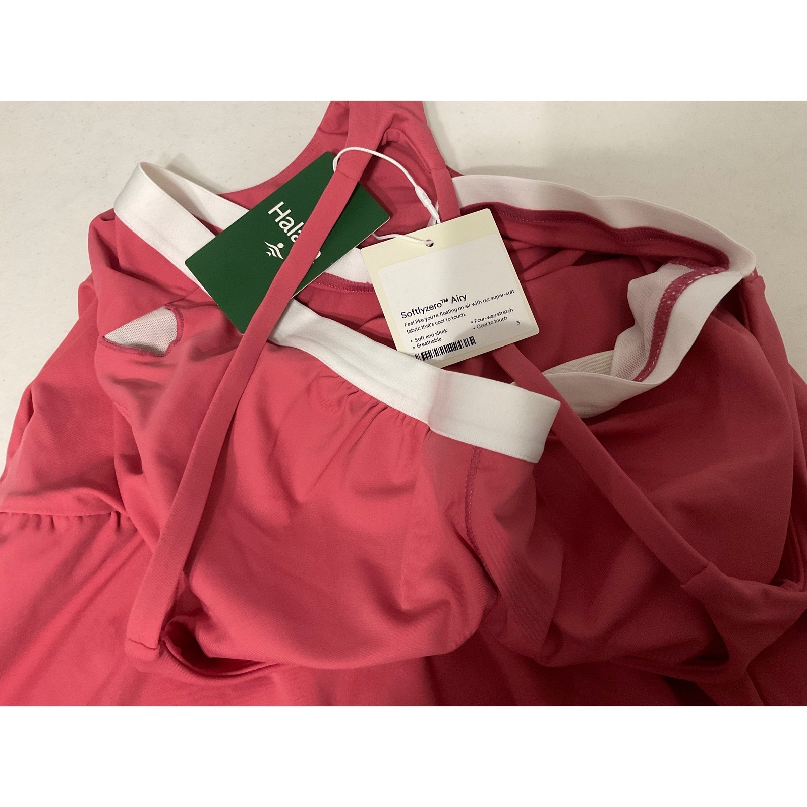 Halara Softlyzero Airy Rose Red Midi Dress Racer Back with Built-in Bra Large