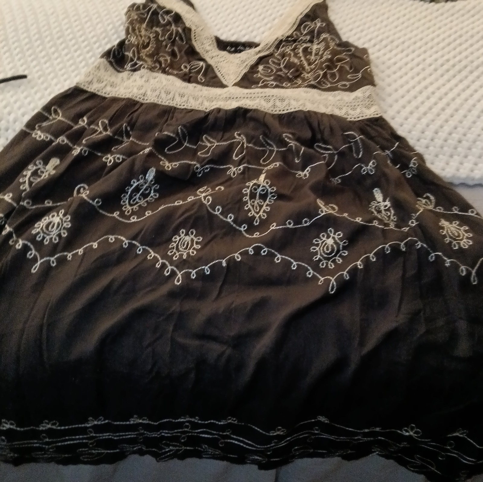 Halter Dress By Mile Gabrielle / Brown / Crochet Accents
