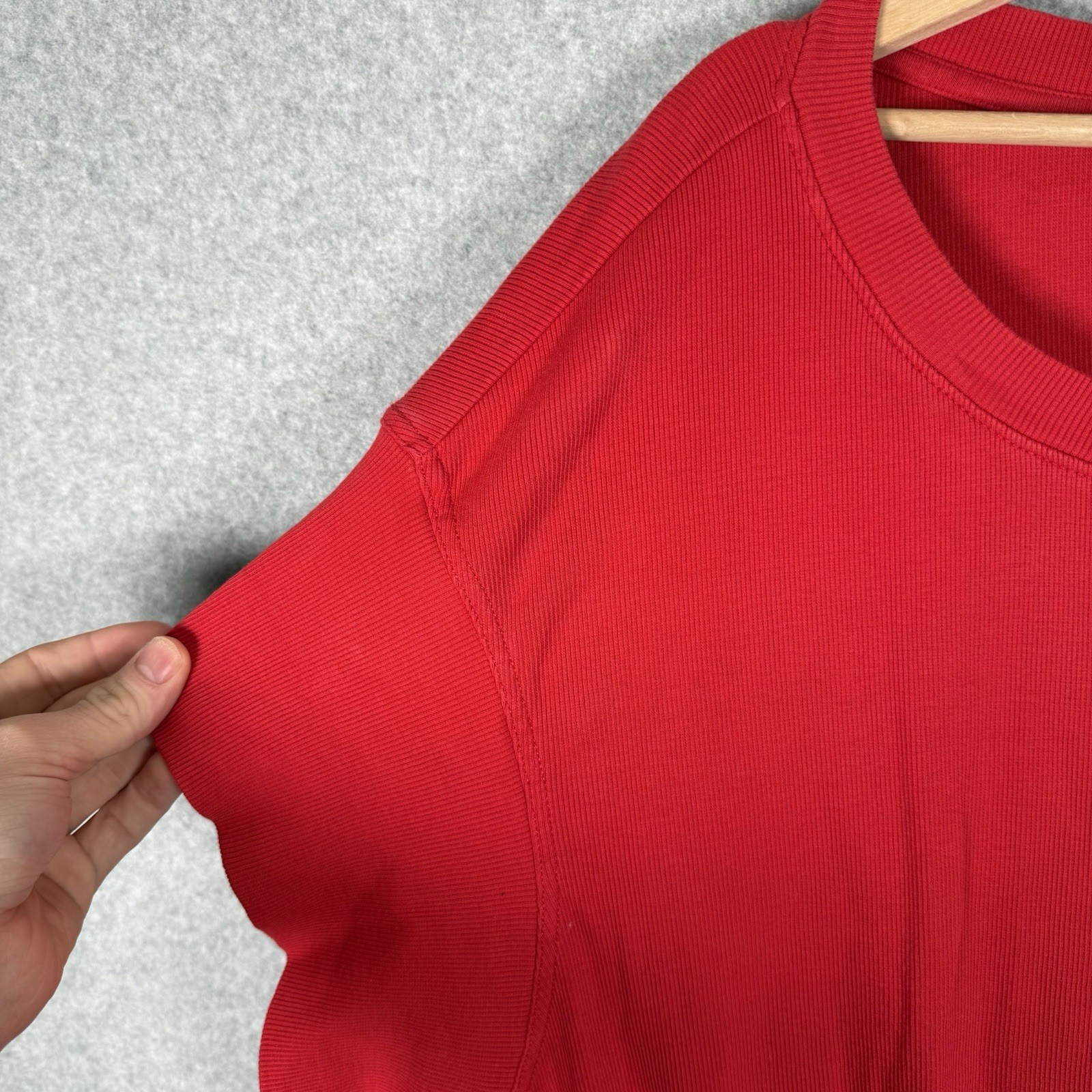 Daily Practice by Anthropologie Short-Sleeve Mini Dress Red Ribbed Tie 2X