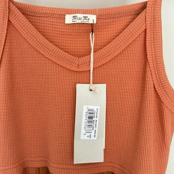 Miss Me Mixed Media Cami Dress NWT Size S Color Burnt Orange