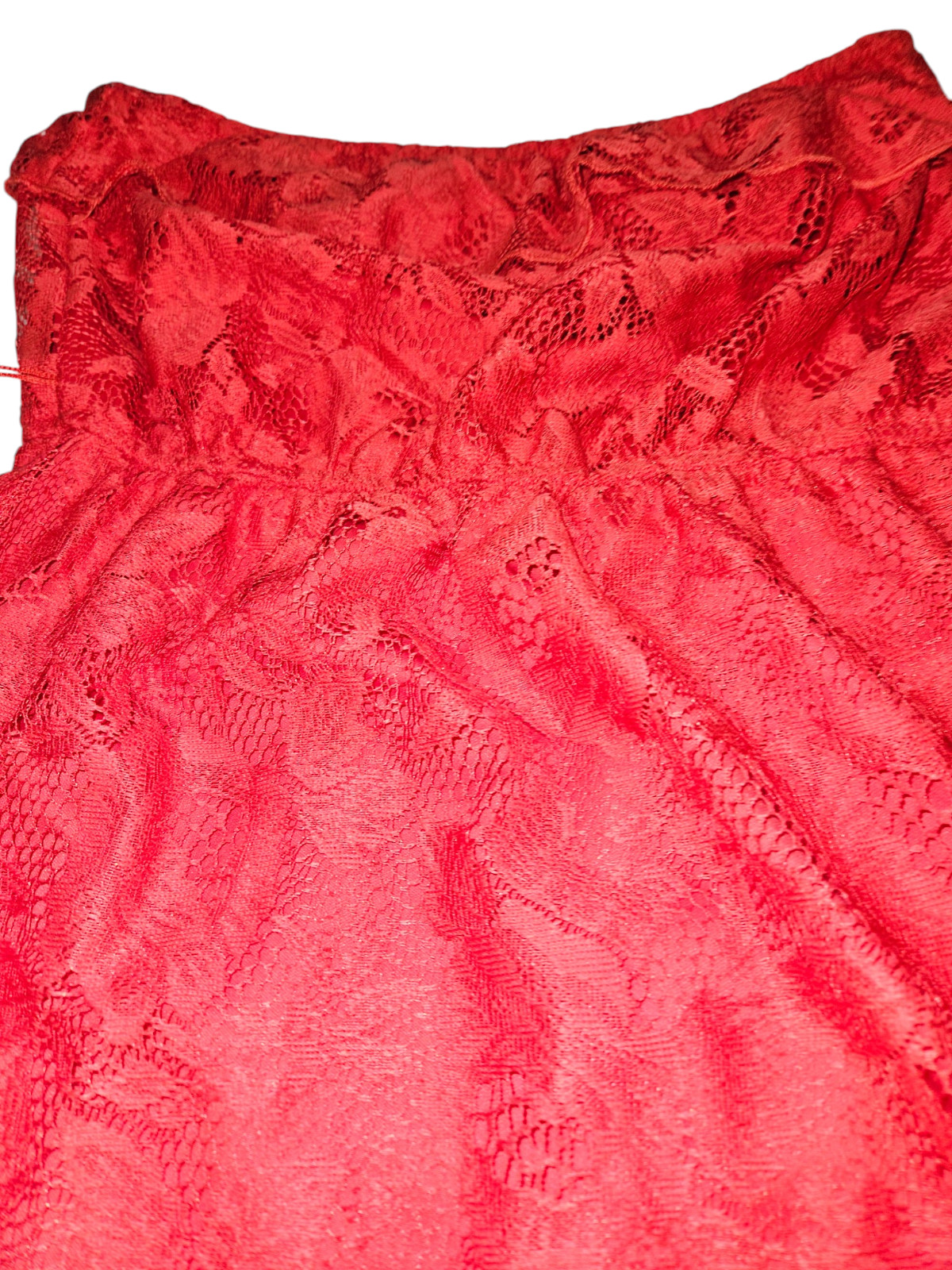Trixxi Coral Strapless Lace High Lo Dress – Size Medium
