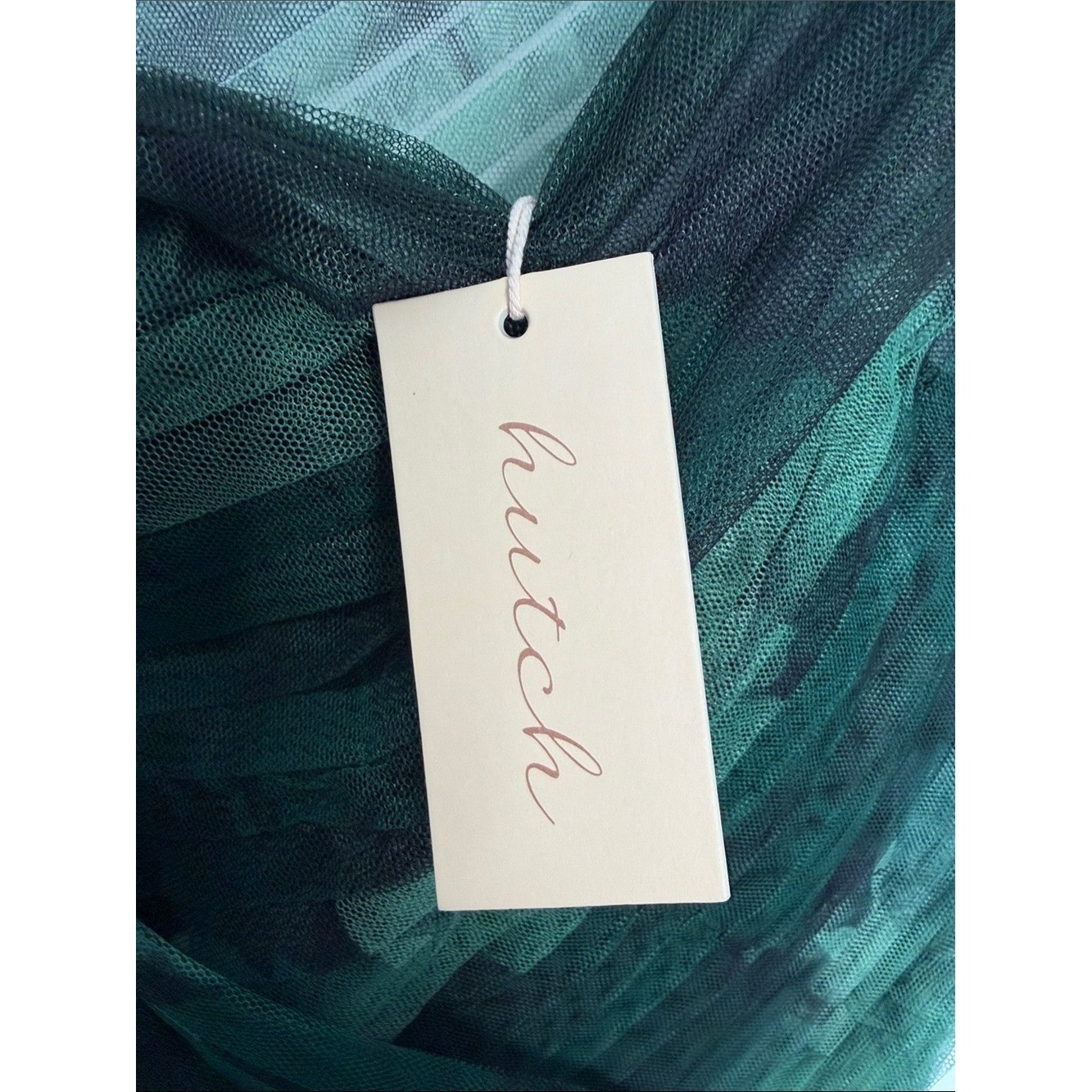 Hutch Philippa One Shoulder Tea Length Tulle Floral Gown Size 4 NWT