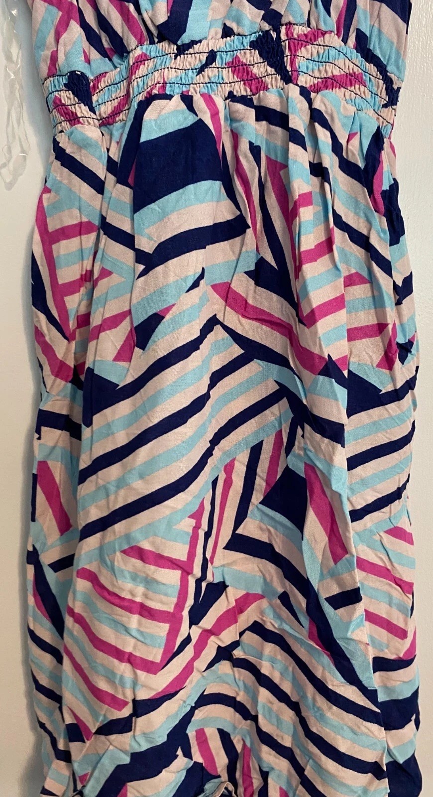 High-Low Asymmetrical Dress Xhilaration Junior Girls Size XS Blue Pink Geometric
