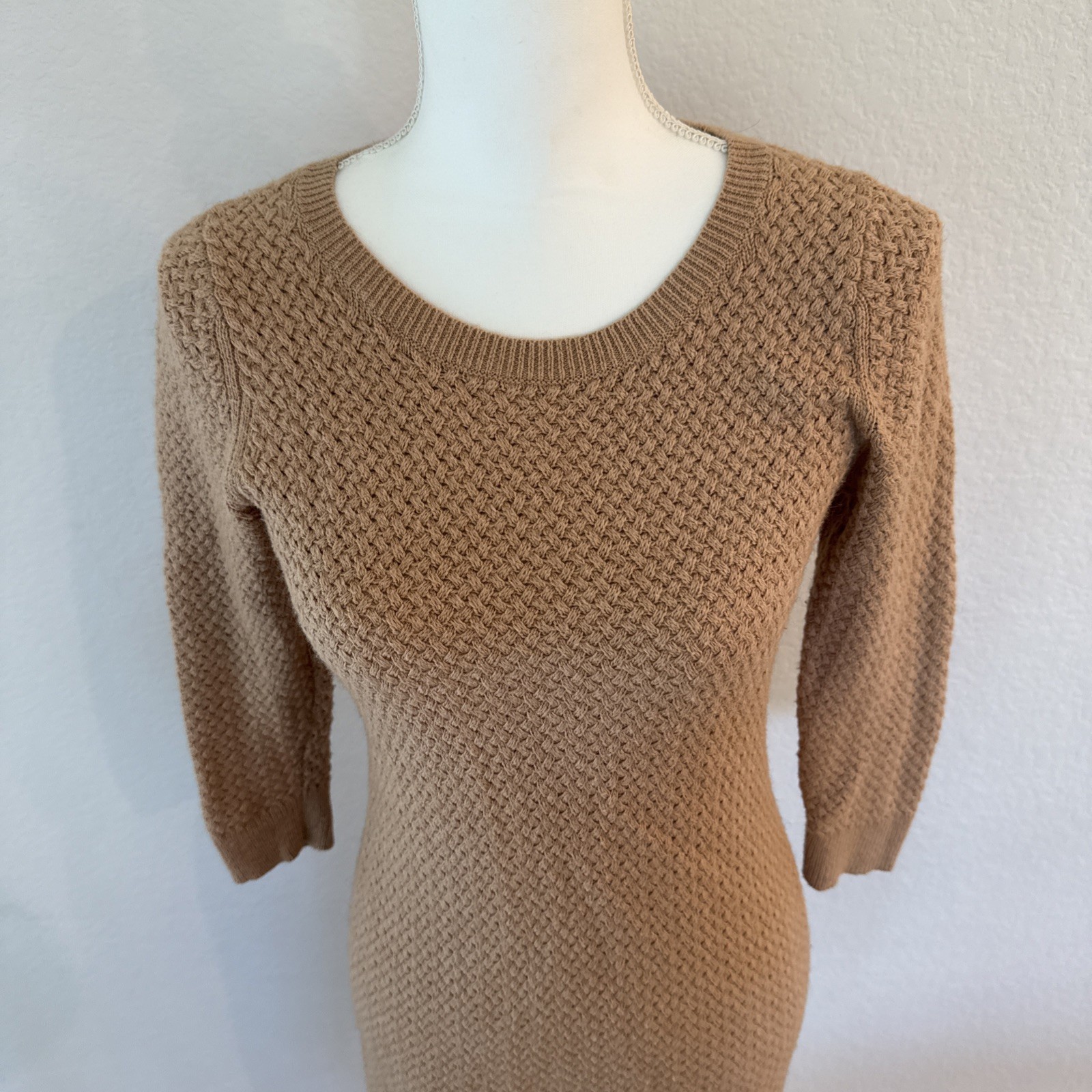 Ann Taylor LOFT Sweater Dress Petite Small Tan Camel Hair Blend