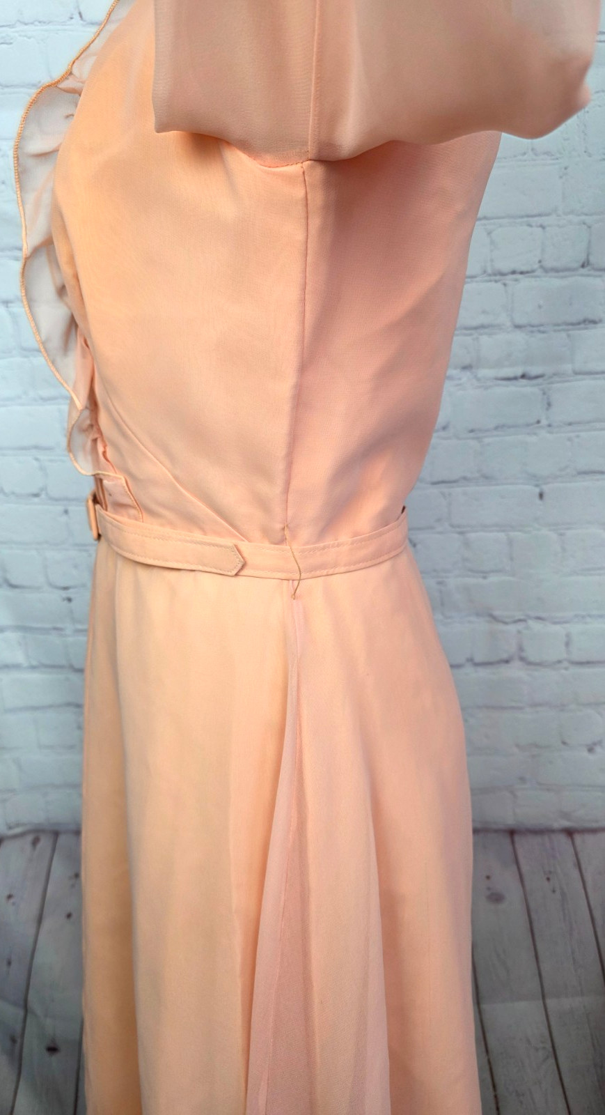 Vintage 60’s 70’s Kati by Laura Phillips Dress Chiffon Belt Wedding MOB Size 14