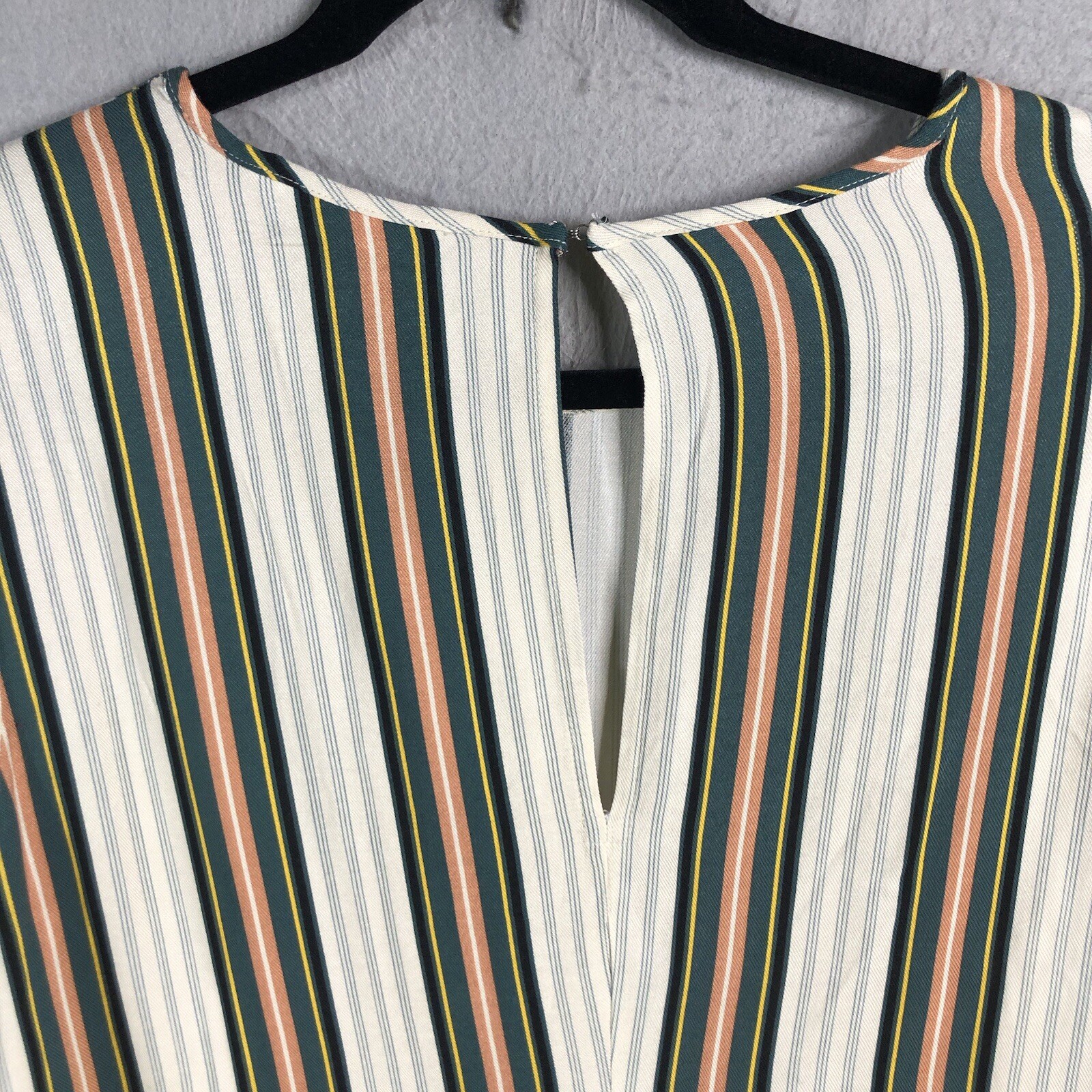 BCBGeneration Dress Womens Large Striped Drop Waist Rayon Retro Modern NEW