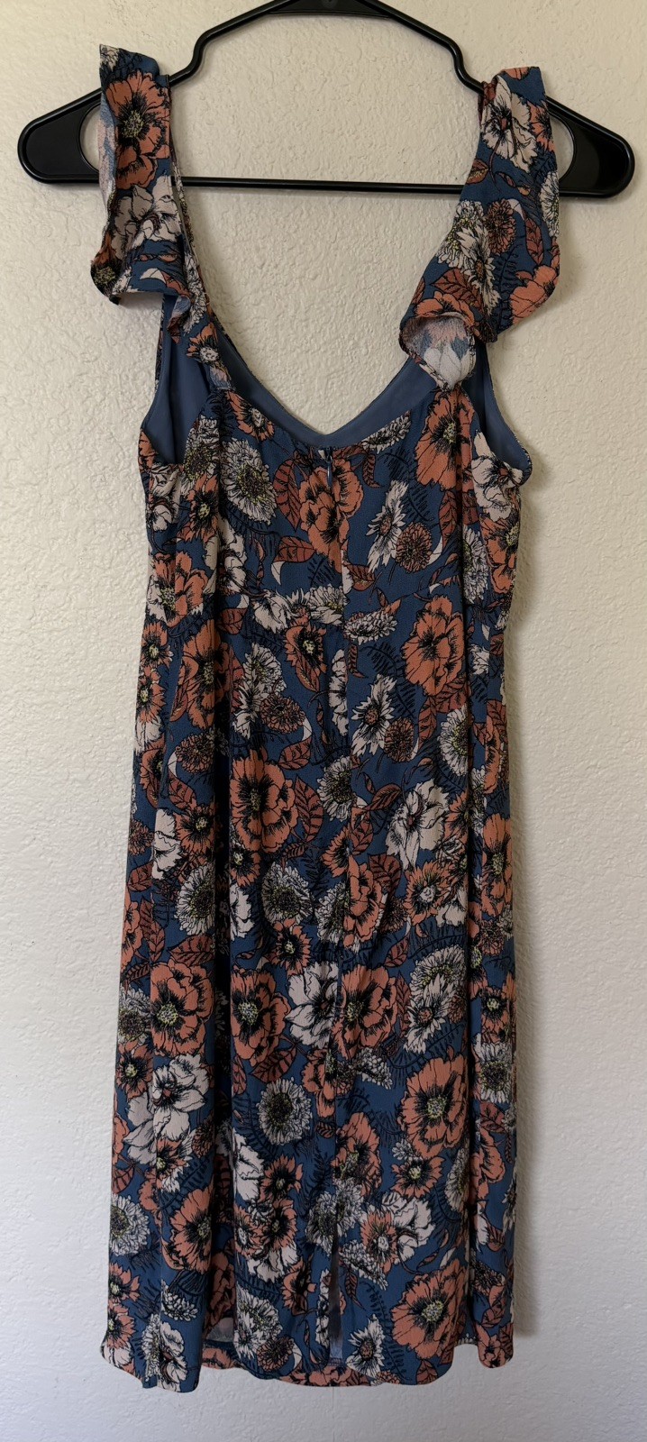 ASTR The Label Blue Orange Medium Cold Shoulder Cami Floral Sun Dress Festival