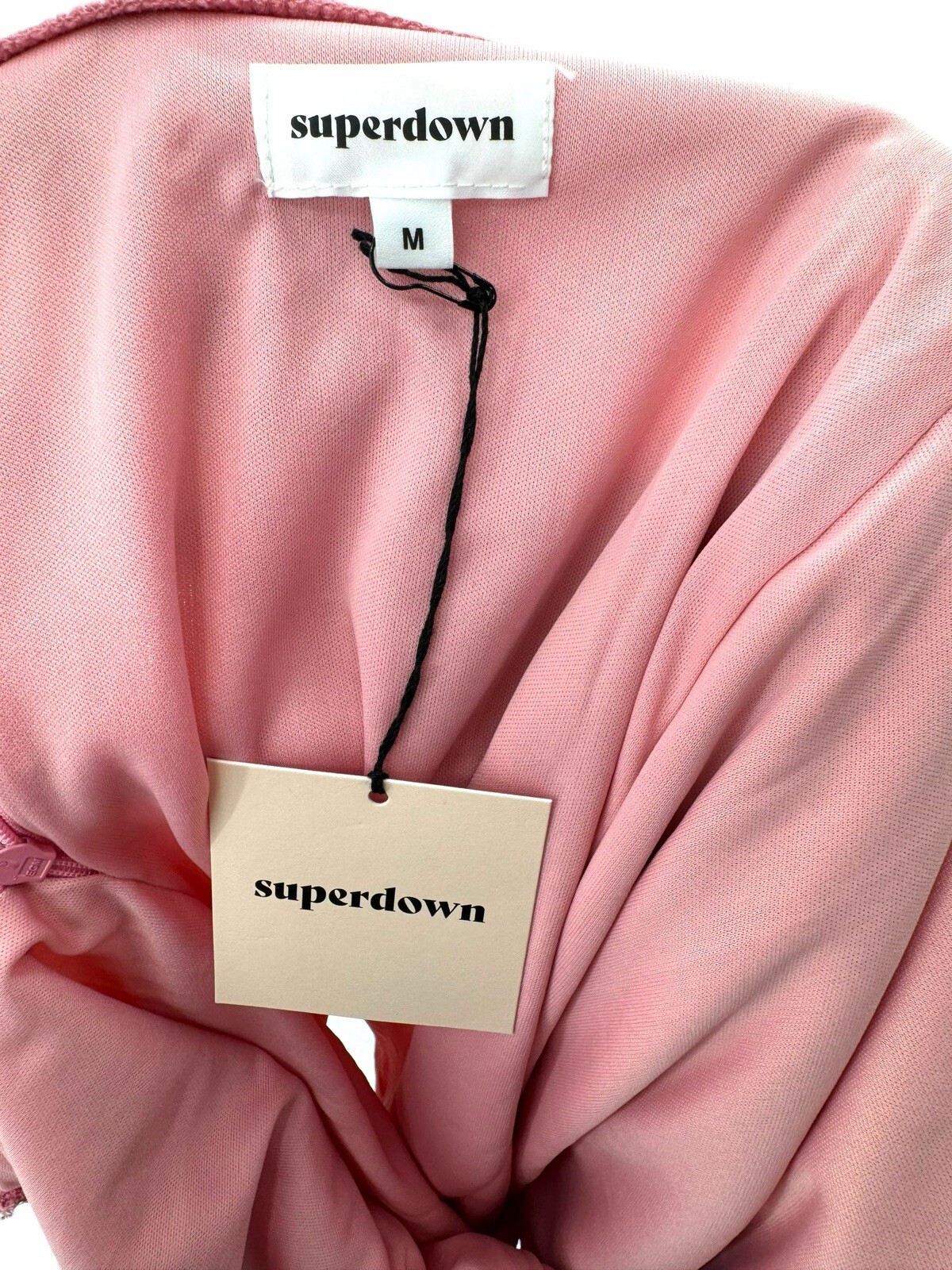 NWT Superdown Missie Wrap Front Mini Dress M Pink Metallic Party Date Night Out