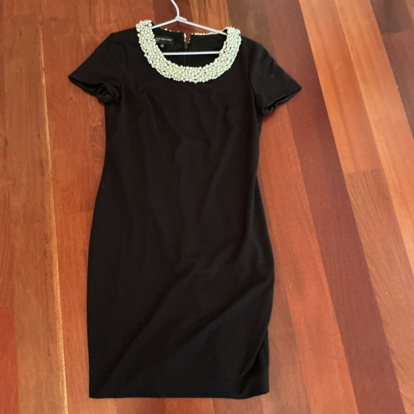 Jones New York Black Dress With Pearls Size 8
