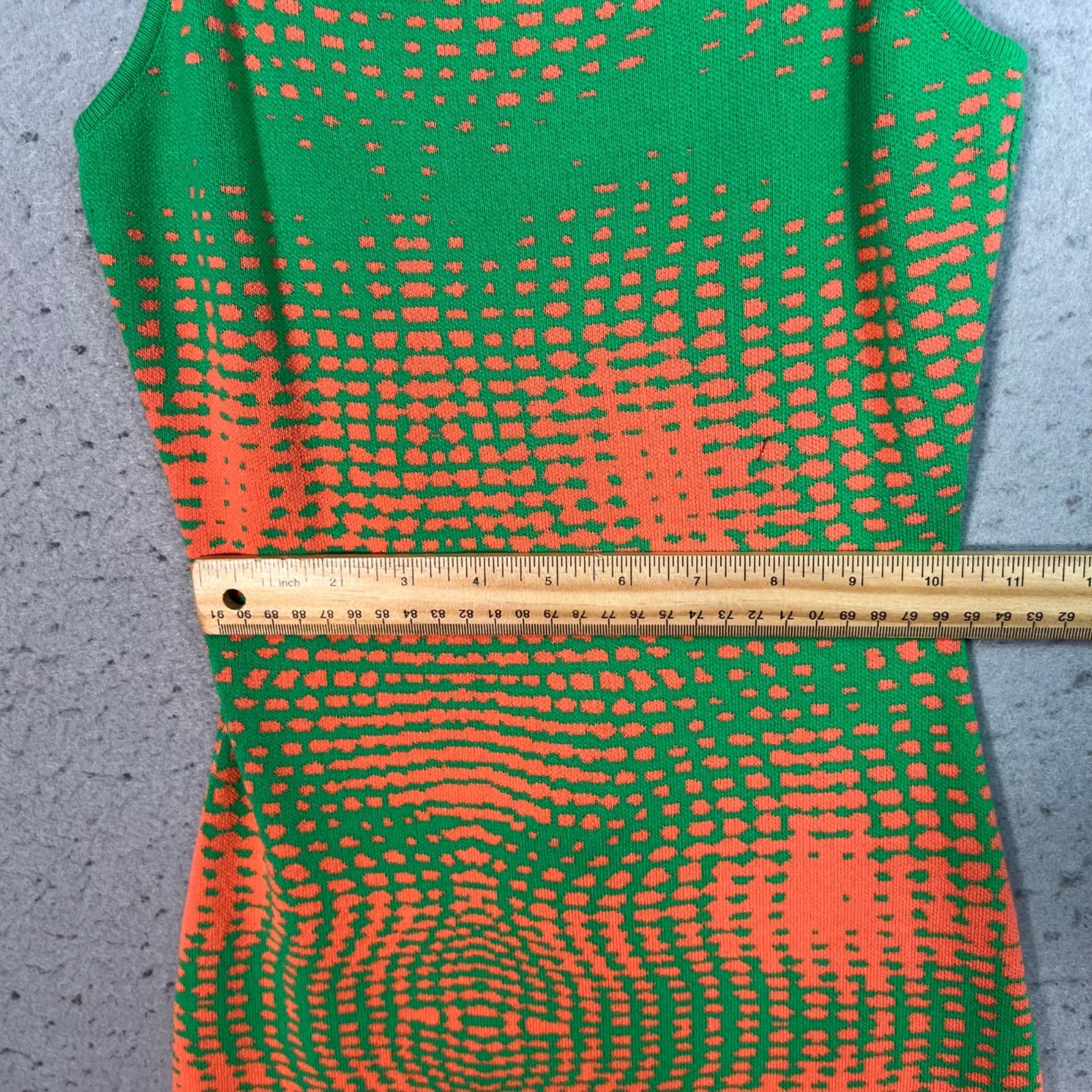 Hera Collection Womens Medium Green & Orange Bodycon Maxi Dress Spaghetti Straps