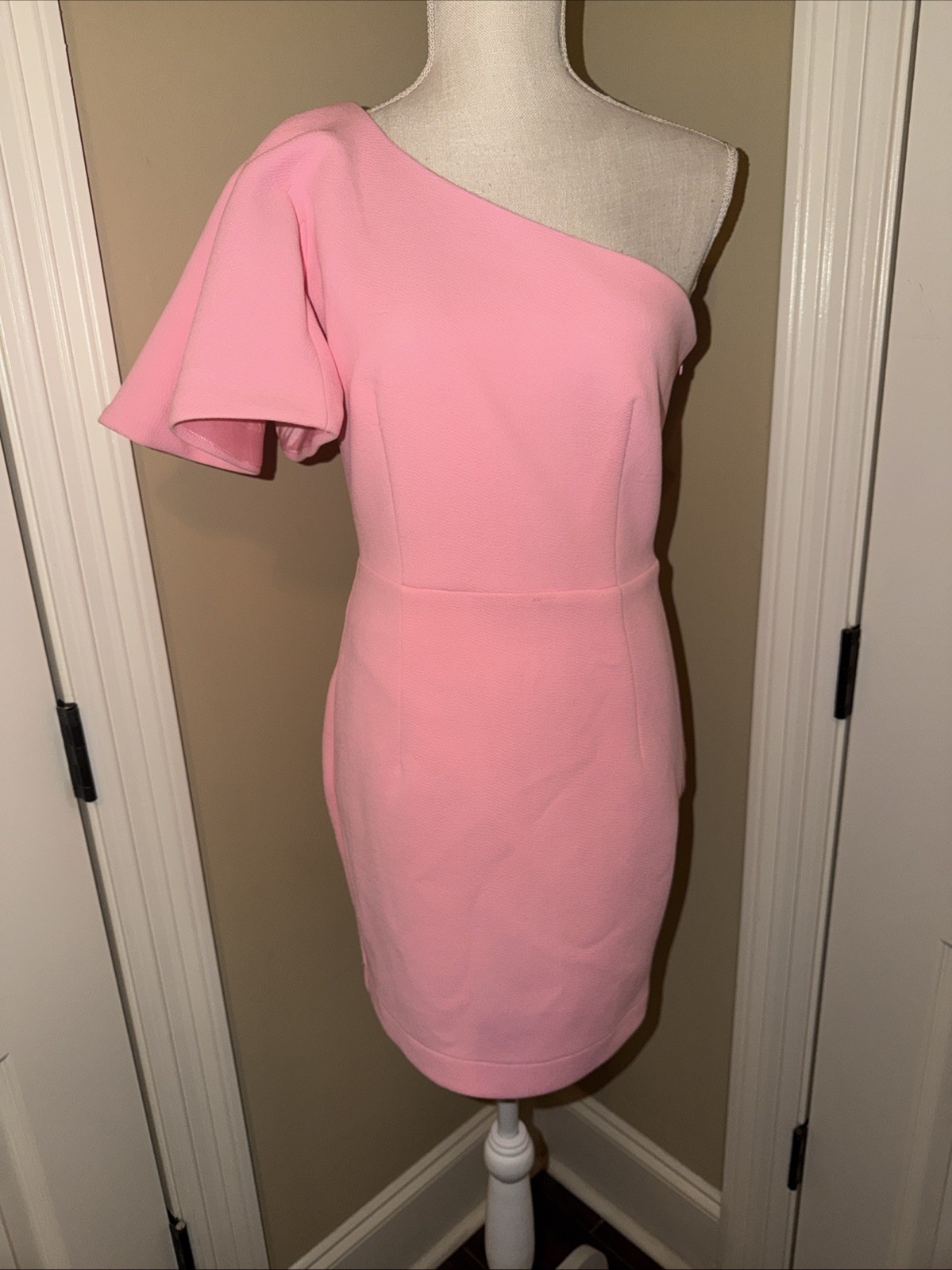 M Girls By material Girls One Shoulder Knit Neon Pink Dress Size Small