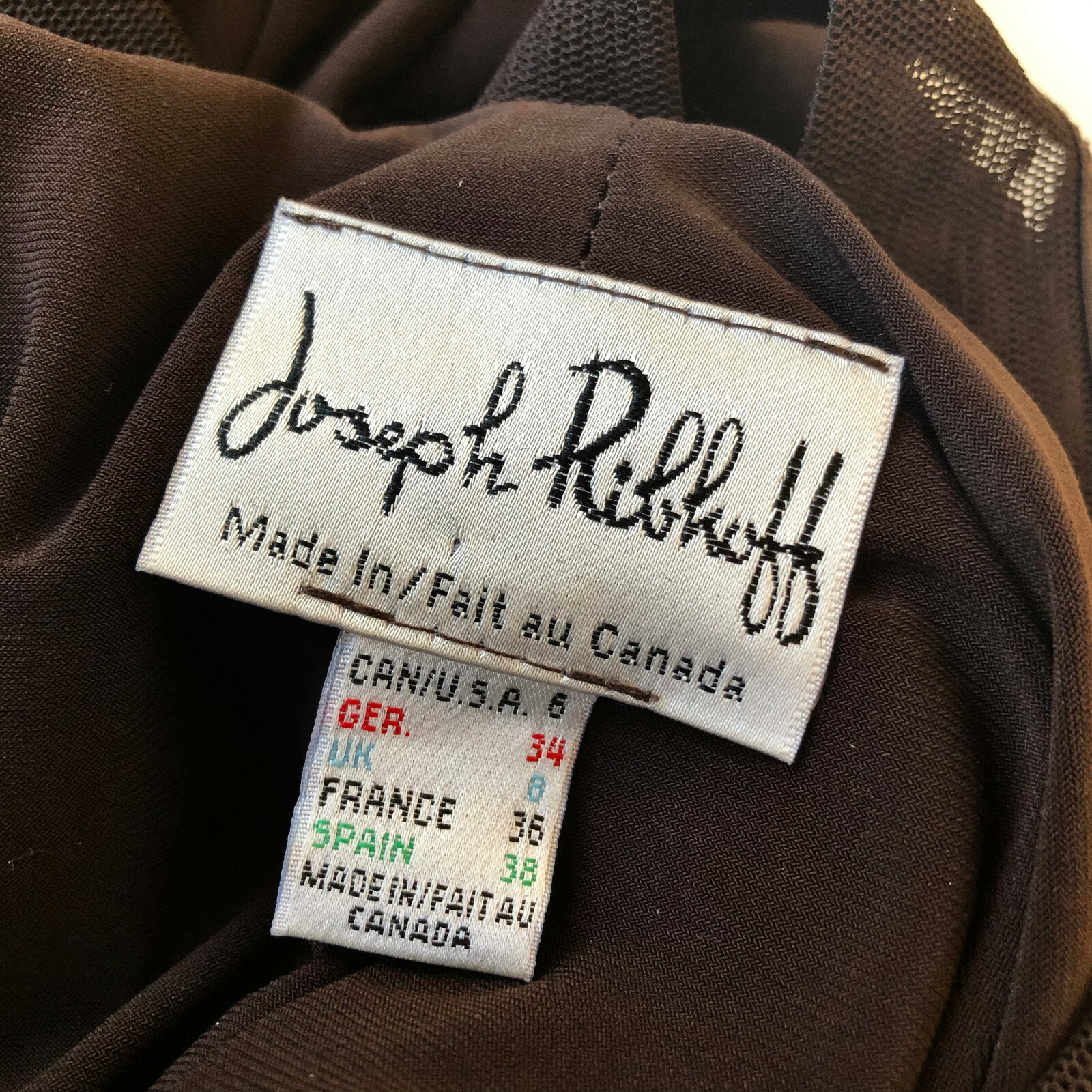 Joseph Ribkoff Cocktail Dress Brown Sleeveless Fit & Flair Womens 6