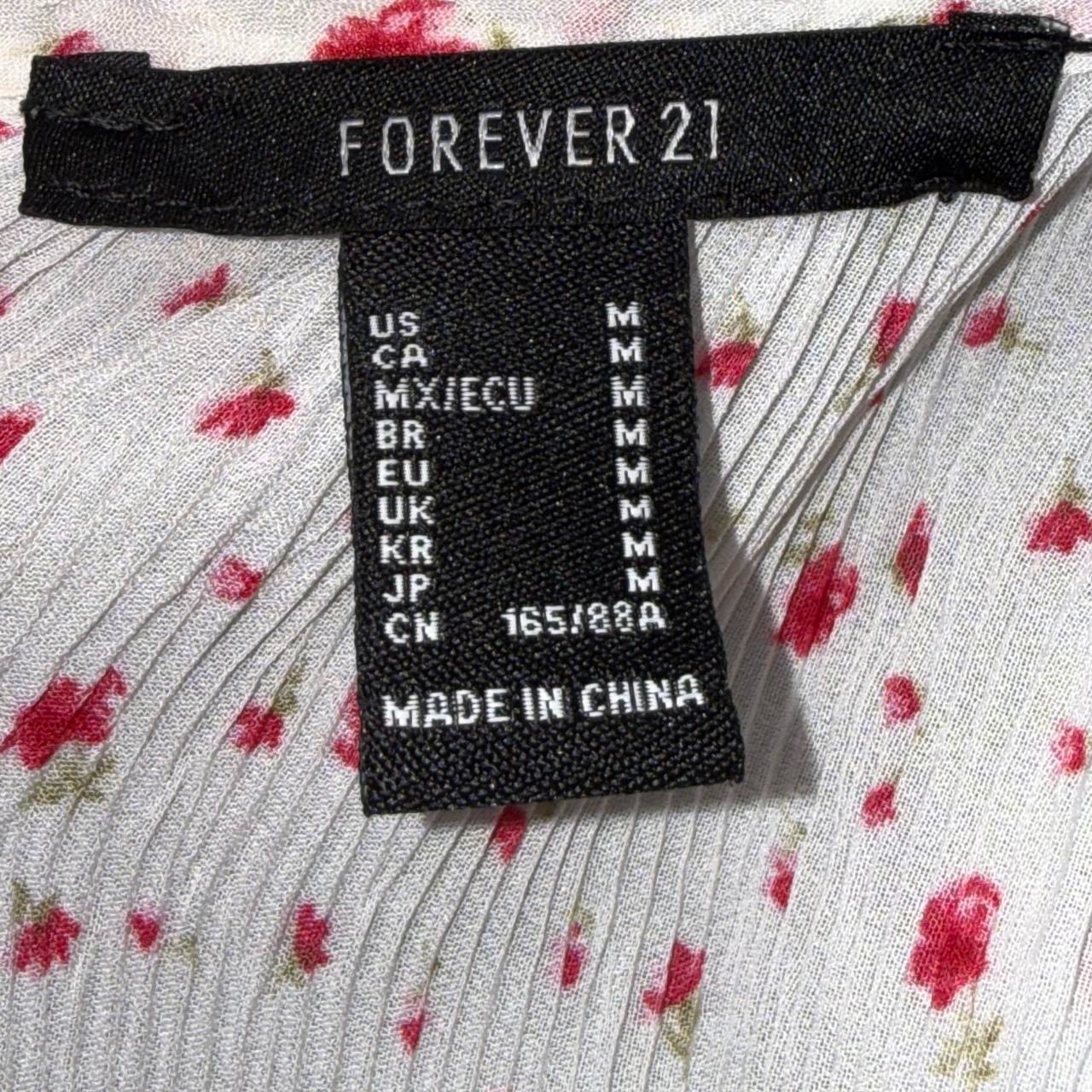 Forever 21 Womens Medium Floral V-Neck Short Sleeve Empire Waist Babydoll Mini D