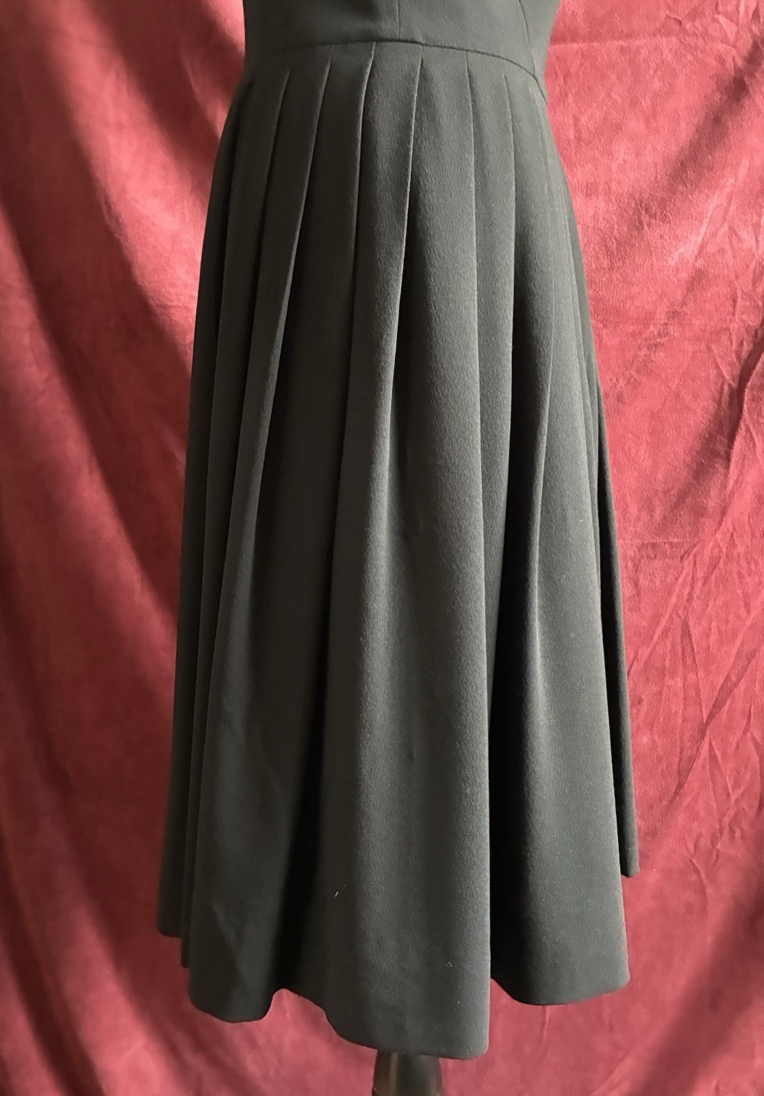 Ralph Lauren Collection Purple Label Black Dress Fit Flare Pleated Sleeveless 8