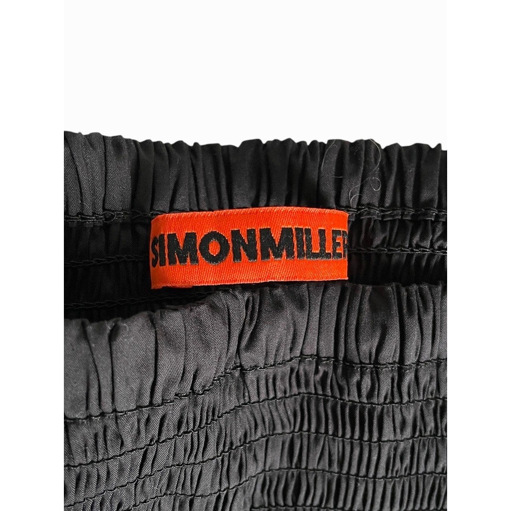 Simon Miller Via Mini Dress L Black Cotton Smocked Strapless Bubble Hem