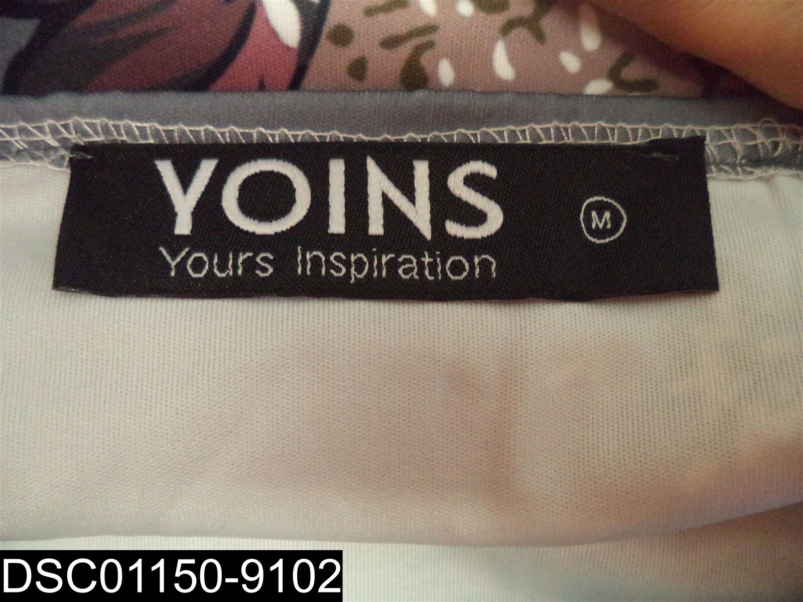 Yoins Size Medium Grey Backless Design Random Floral Print V-neck Dress