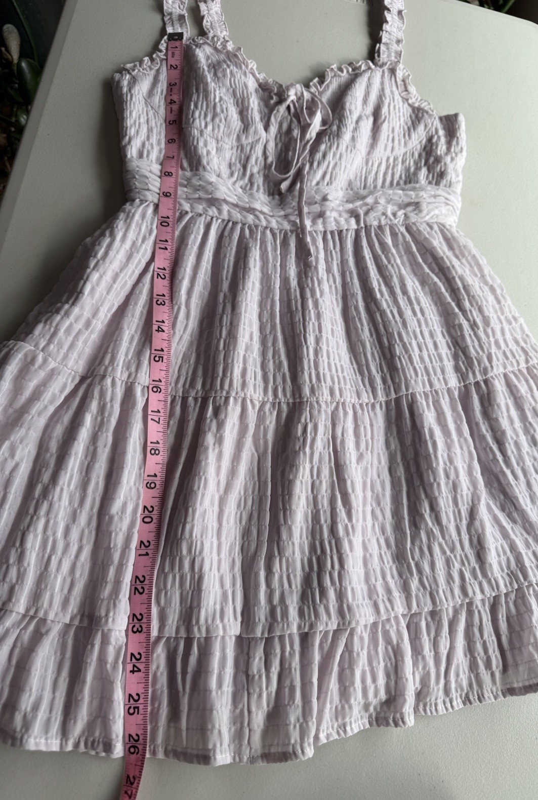 Forever 21 Lavender Tiered Mini Dress Size S Peasant Sweetheart Neckline New