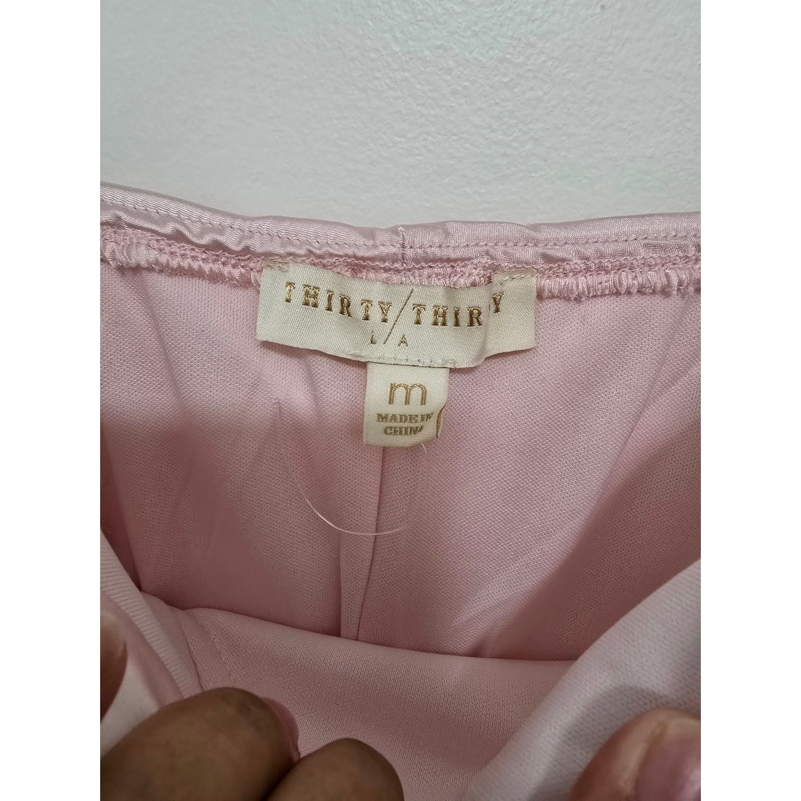 Thirty/Thirty LA Slip Dress Medium Pink Satin Bustier Maxi Tie Romantic Barbie