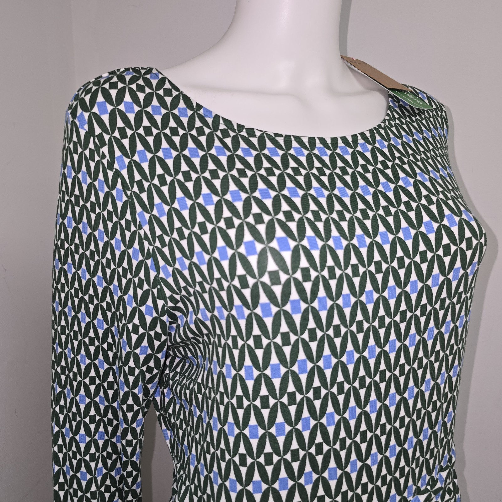 Boden Amelie Jersey Knit Printed Dress Size 16/18R UK20 Pockets Stretch L/S NWT