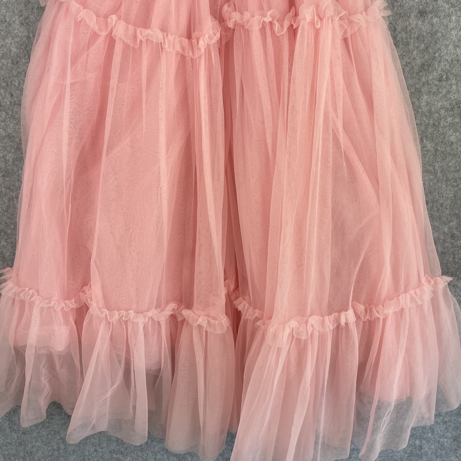 Forever 21 Tulle Ruffled Bustier Dress Womens Small Pink Fairy Whimsy Delicate