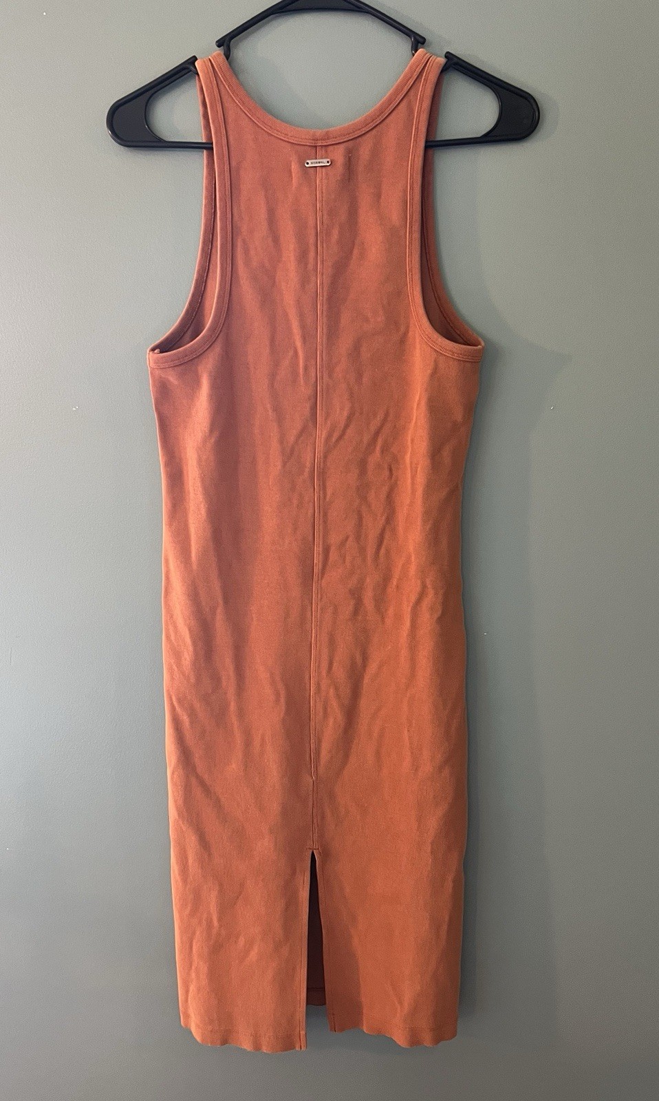 The Normal Brand Sleeveless Henley Tank Dress in Rust Orange – size (S)