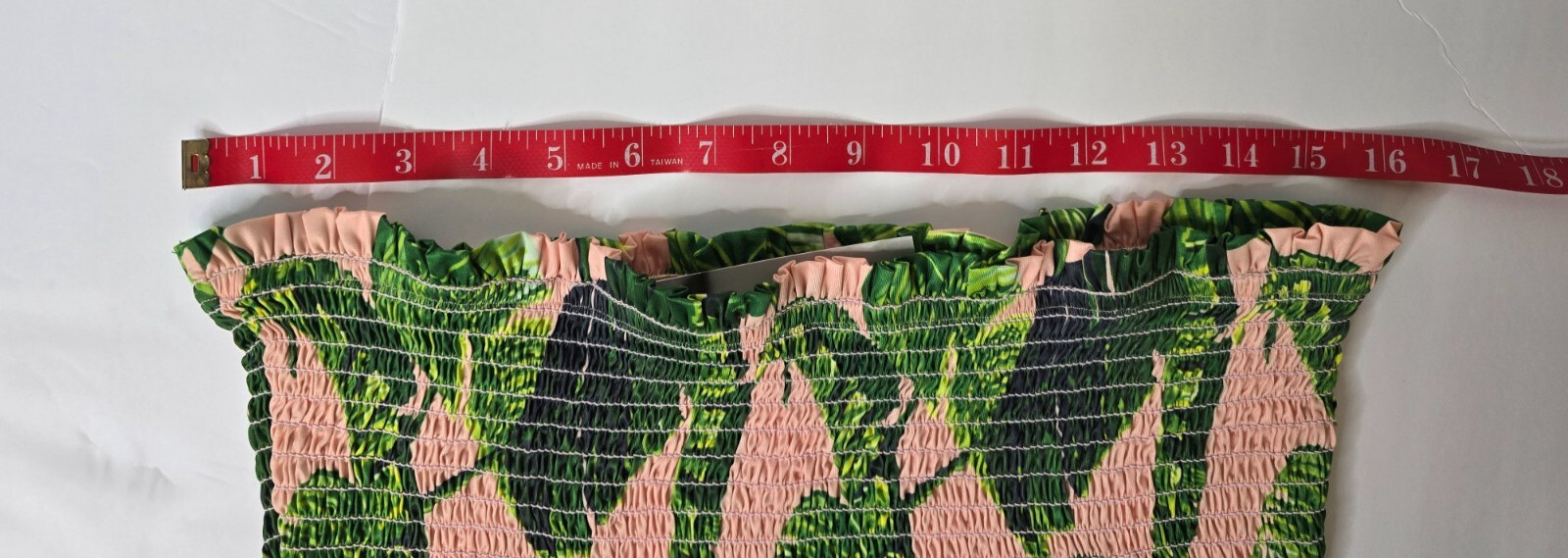 JUDITH MARCH PALM TREES PRINT LONG STRAPLESS DRESS LT PINK/GREEN RARE SZ: LG NWT