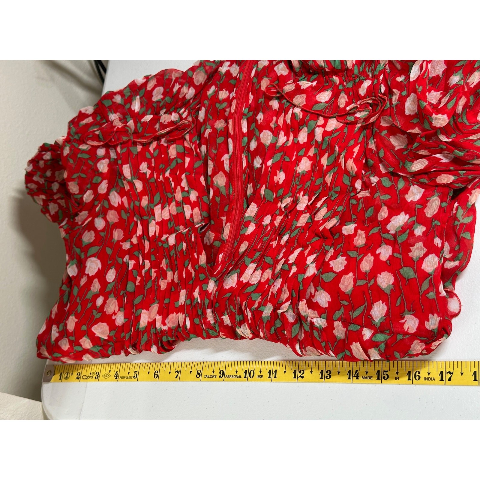 The Kooples Dress Womens 2 Medium Rosa Rosa Mini Red Floral Feminine Boho Retro