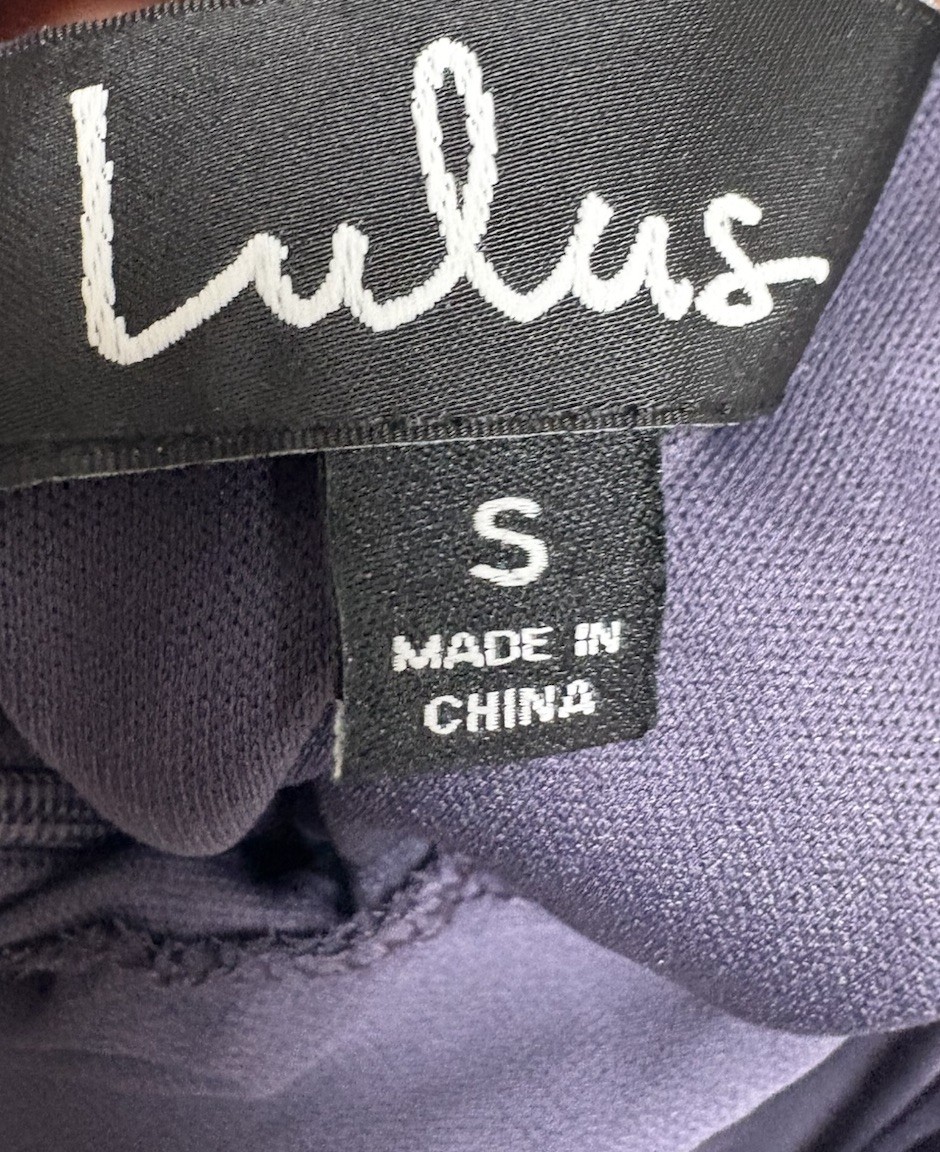 Lulus Purple Fit and Flare Mini Dress Strappy Lace Up Back Size Small