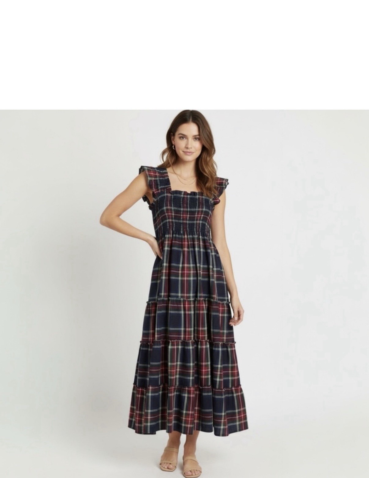 Hill House Ellie Nap Tartan Plaid A Line Cotton Dress Size Small