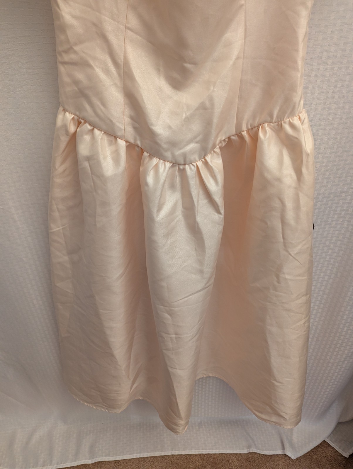 Lulus Women’s Size Large Charm Cream Taffeta Puffed Sleeve Midi Dress