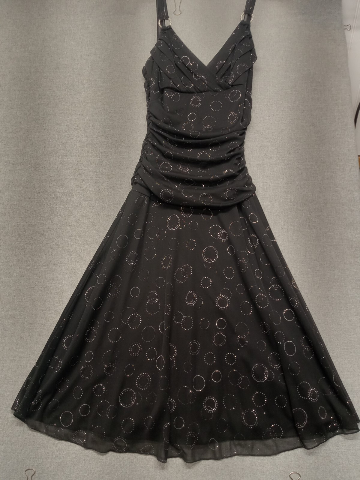 Trixxi Dress Womens Size Medium Black w/ Silver Glitter Rhinestone Prom Elegant