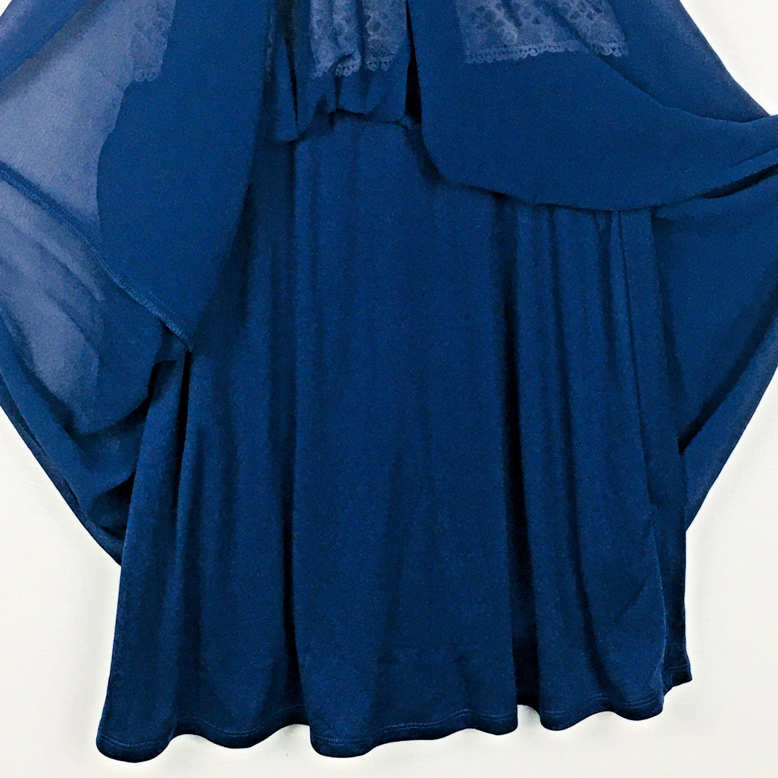 By & By Sleeveless Dress Juniors 7 Lined Navy Blue and Ivory Lace NEW