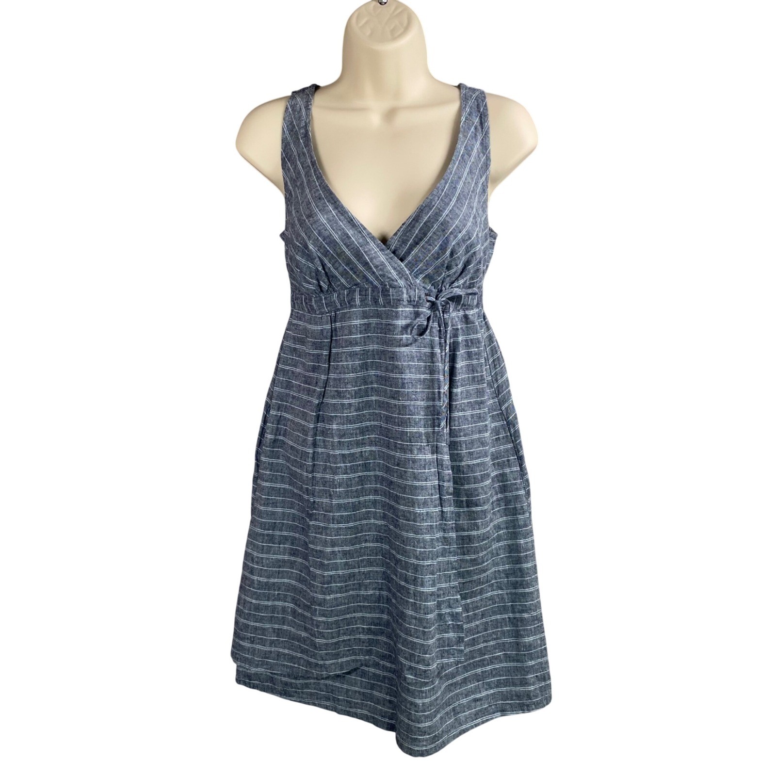 Patagonia Sundress Women Size 0 Hemp Organic Cotton Striped Sustainable Travel