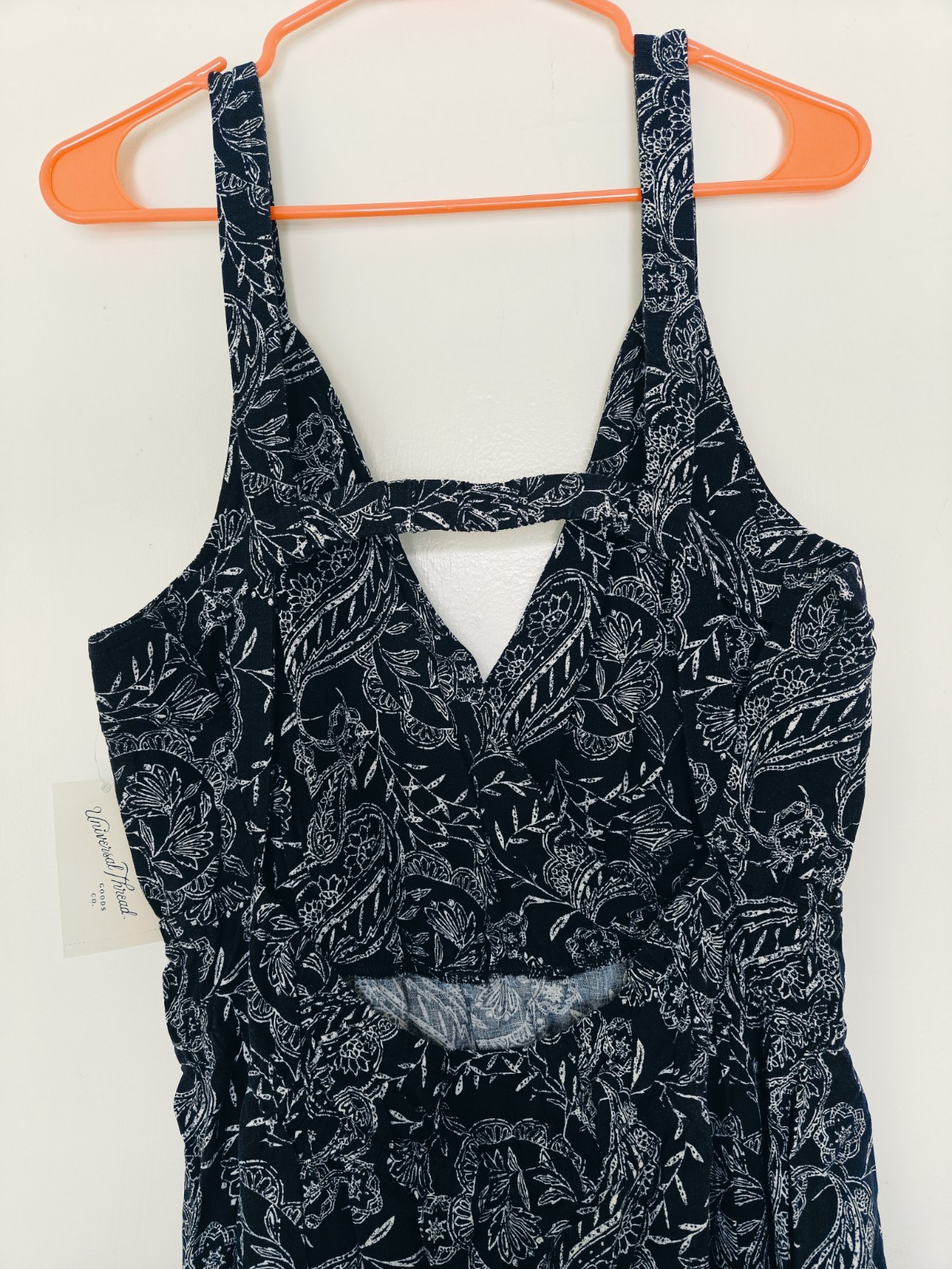 Women’s Pullover Navy Paisley Cutout Back Maxi Sundress Universal Thread XXL NWT