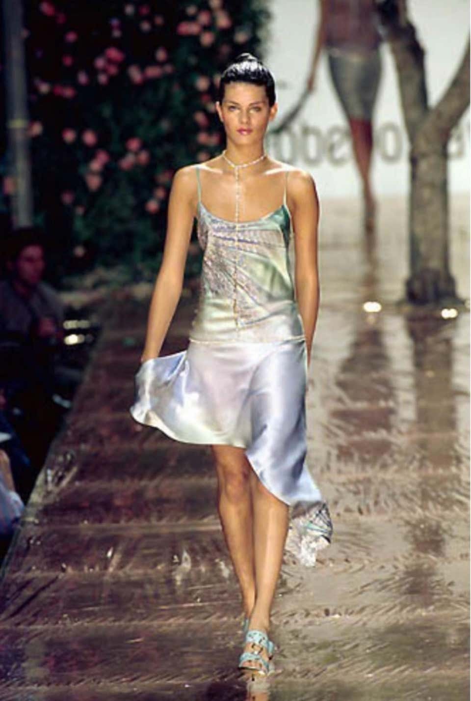 Roberto Cavalli SS 2000 Embellished Dress And Body Chain Runway Set