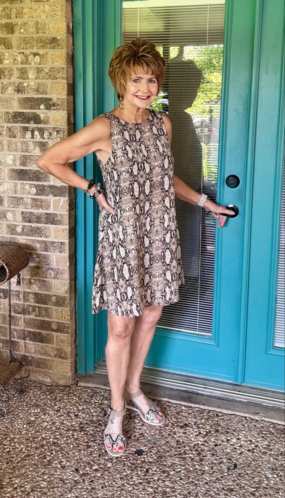 The Impeccable Pig Snakeskin Print Mini Dress Sleeveless Shift Animal Print Smal