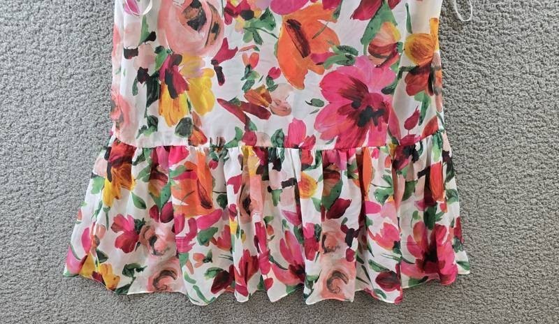 Julia Jordan Floral Flutter Sleeve Dress Women’s Large Ivory Multicolor