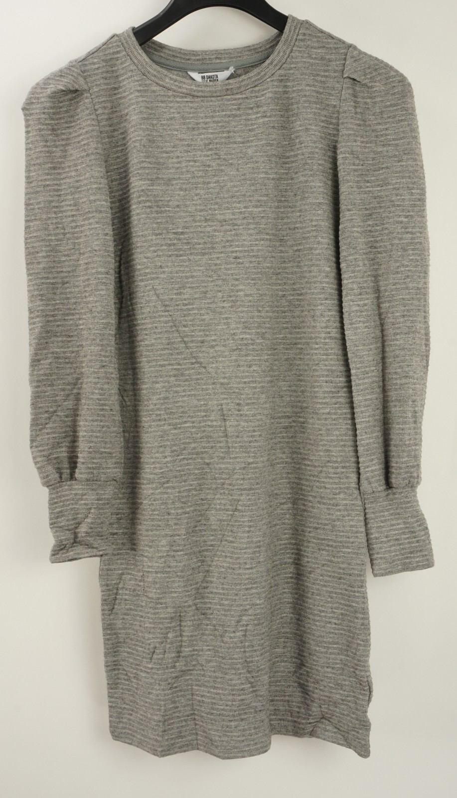 New BB Dakota Knit The Scene Women’s Size S Gray Long Sleeve Mini Sweater Dress